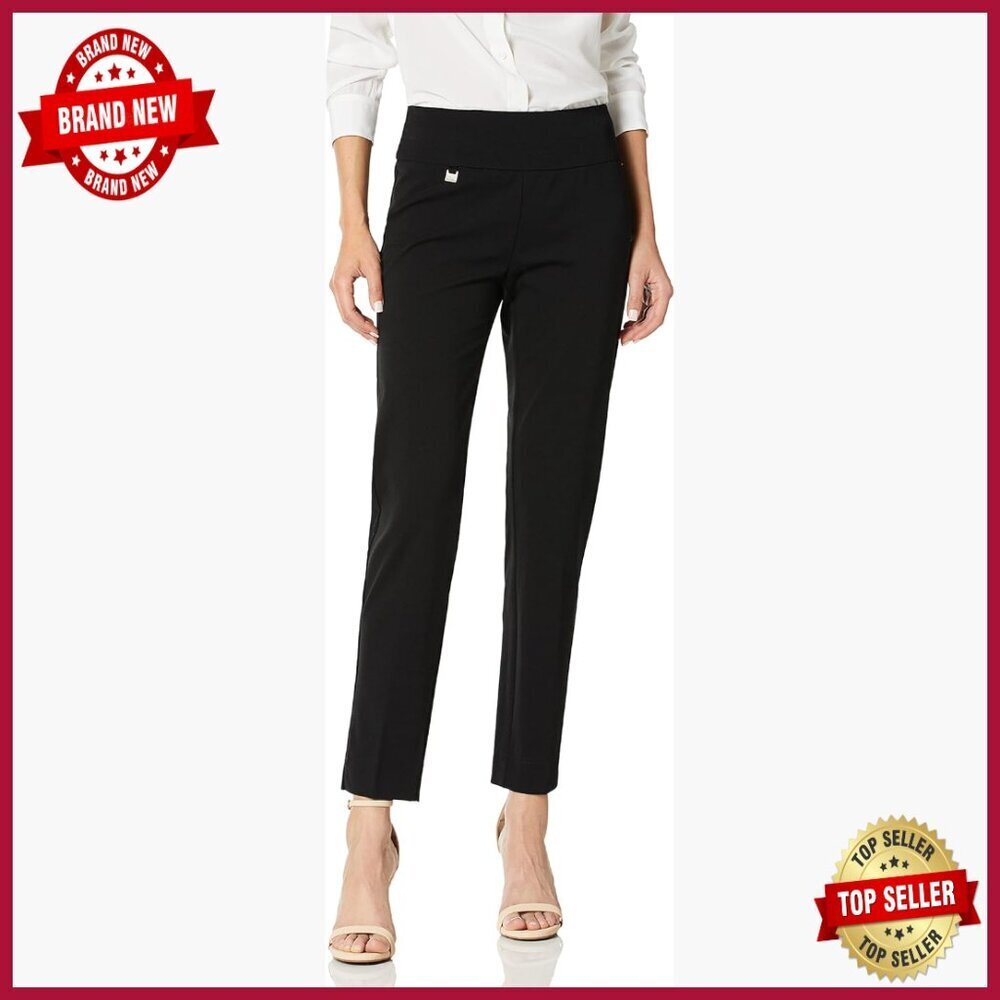 Plus Size Pull On Knit Ankle Pants Tummy Control Casual Work Slacks